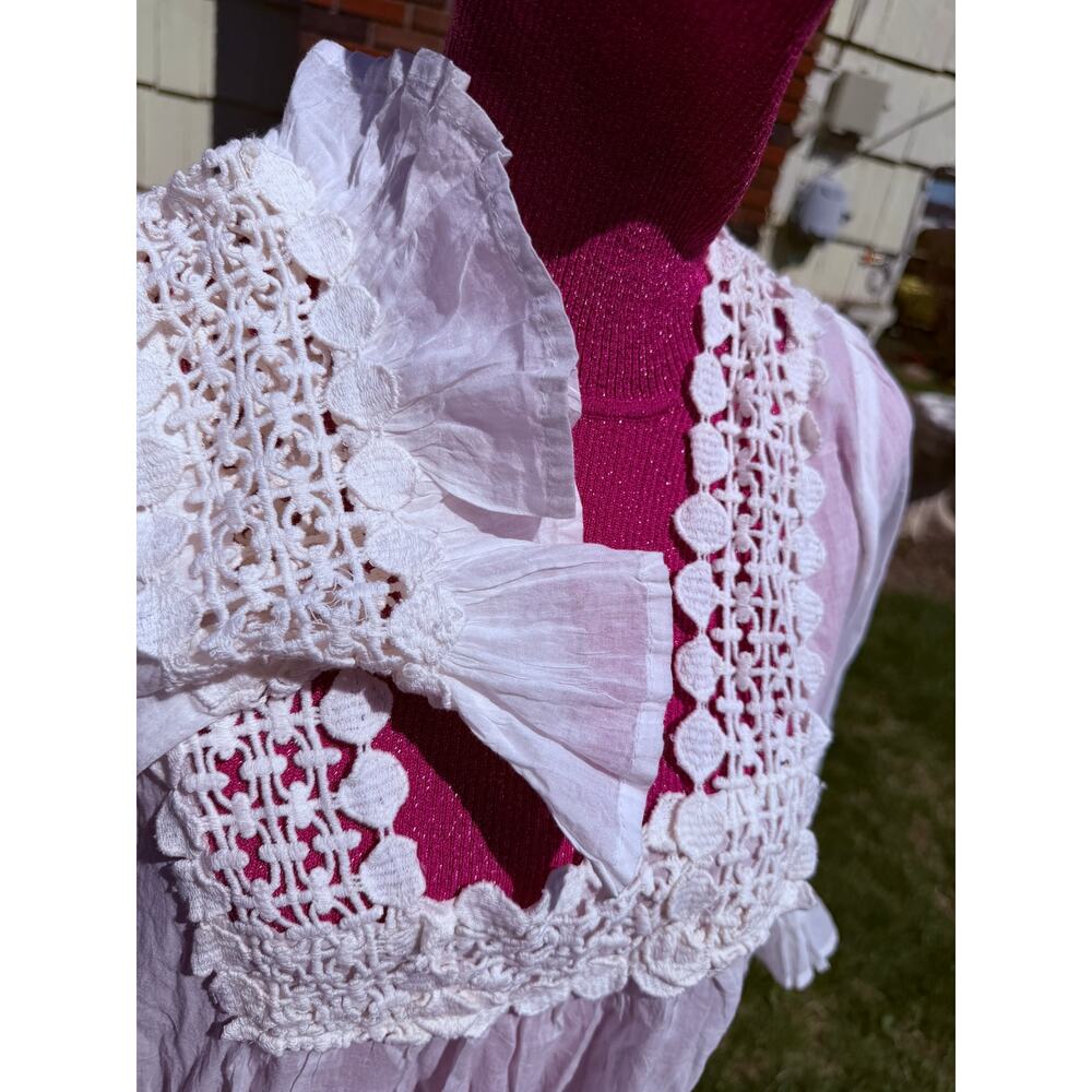 White shirt boho peasant blouse long blousy flared sleeves airy summer travel